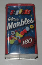 sh3 The Tin Box Company 160 Marbles in a Tin Box Nostalgia Toy, Marble Games