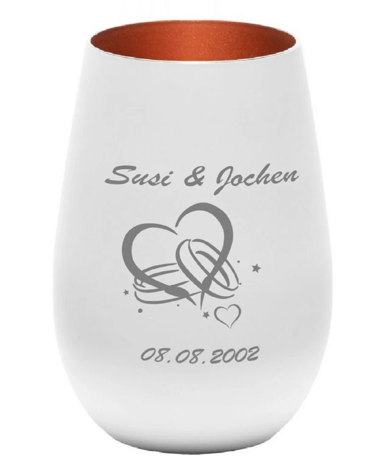 Stimmungsvolles Windlicht mit Gravur Liebe, Hochzeit, Deko mit Herz Geschenk