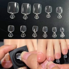 550pcs/box Full Cover Toe Nail Tips Gel X False Tip Press on Extension Acrylic
