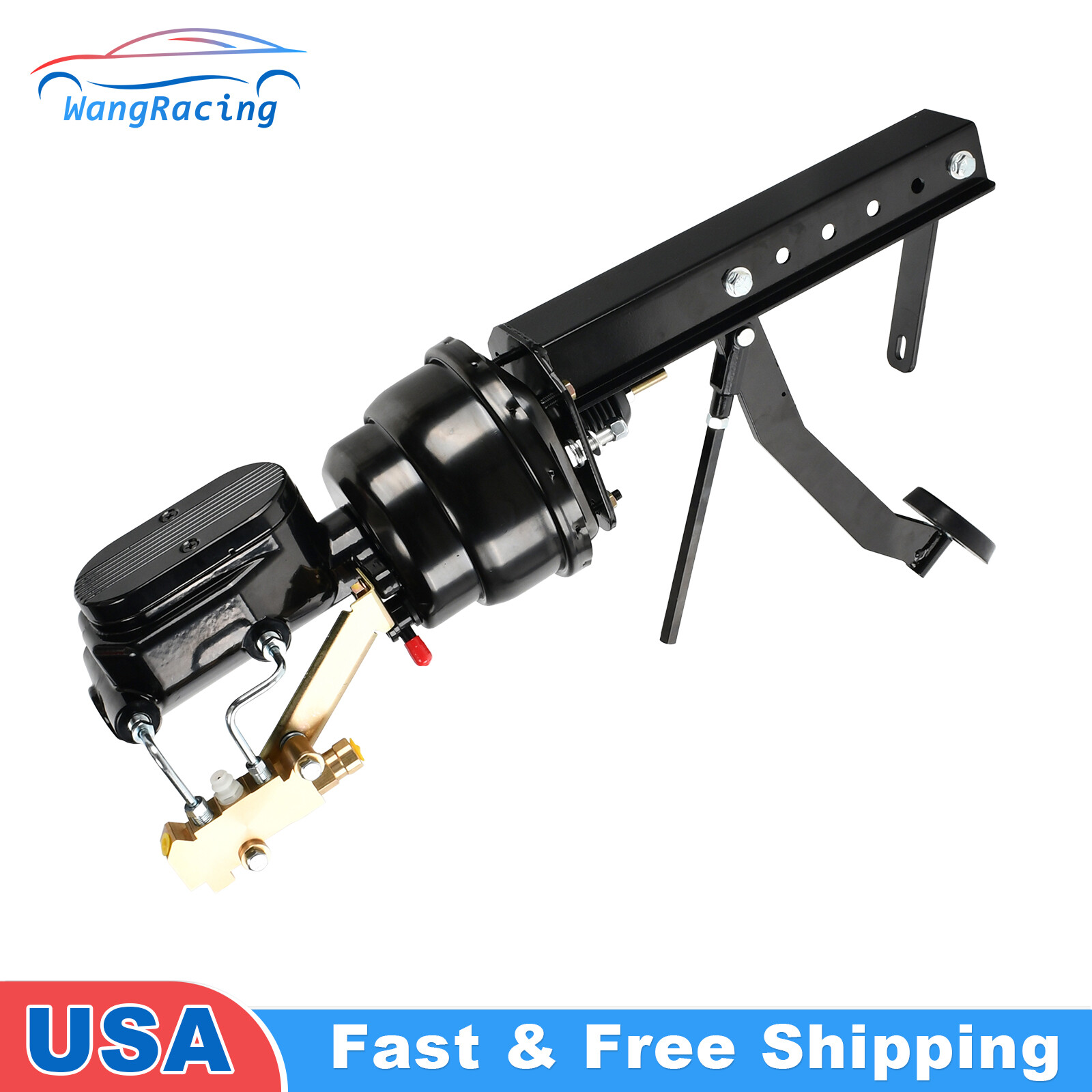 Universal firewall mount pedal 7" Dual Power Brake Booster D