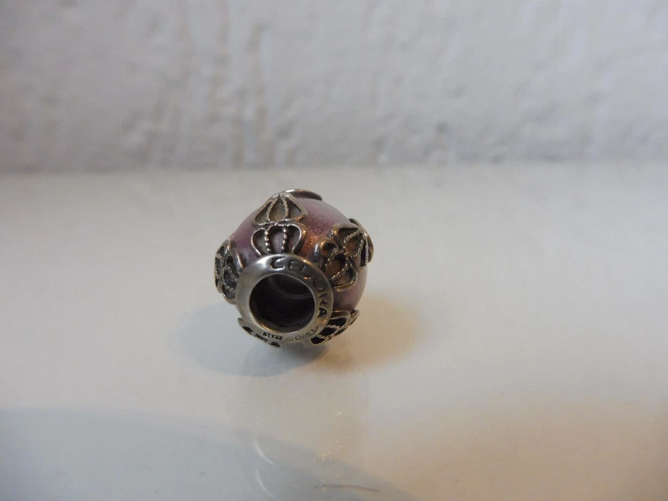 Bel Ciondolo A Catena, Elemento, Tedora, Argento 925 Con Perla Di Vetro, Italia - Immagine 2 di 4