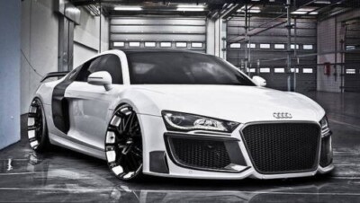 AUDI Audi R8 WHITE SPORTS CAR WALL ART 30x20 Inch Canvas Framed UK WPF2