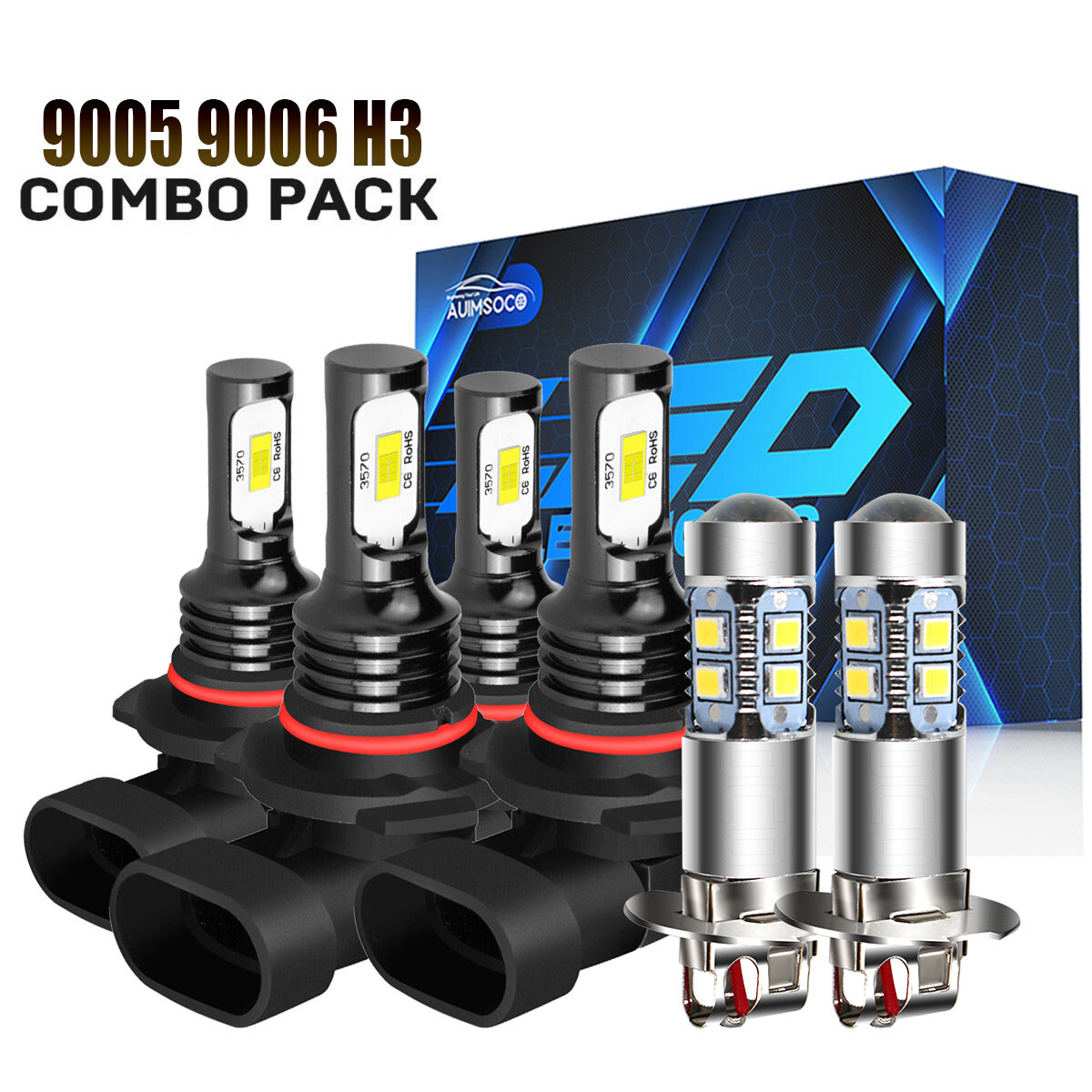 LED Headlights & Fog Lights 8000K Bulbs Kit For Chevy Silverado Tahoe Suburban
