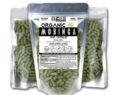 Organic Moringa Capsules - 1800mg Per Serving of Natural Pure Moringa Leaf