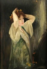 Oil painting Robert-Duddingstone-Herdman-And-the-King-s-Cup-of-Gold-She-Took-