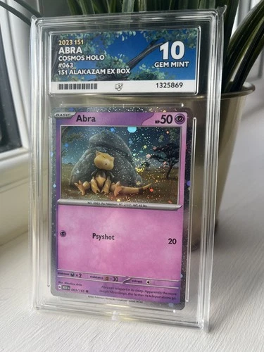Abra 063/165 Cosmo Holo 151 Alakazam ex Box PERFECT ACE 10 SWIRL