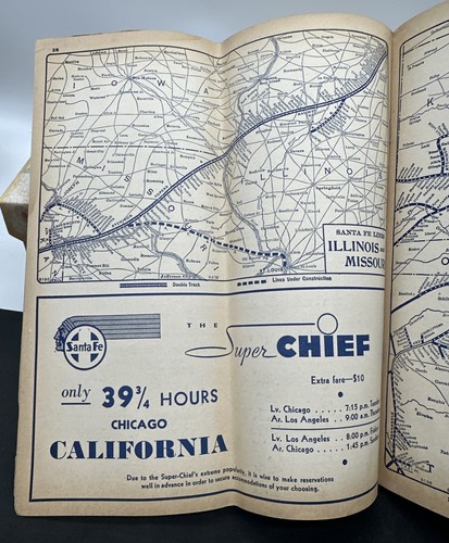1937 Santa Fe Grand Canyon Line Atchison, Topeka & Santa Fe Railroad Time Tables - Picture 7 of 14