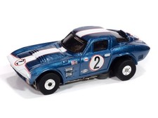 AUTO WORLD 1964 CORVETTE GRAND SPORT BLUE WHITE THUNDERJET HO SLOT CAR NEW