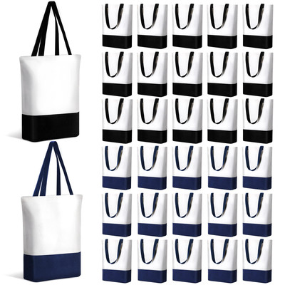 30 Pcs Sublimation Canvas Tote Bag Bulk Reusable Grocery Shopping