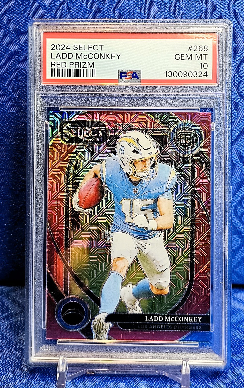 2024 Panini Select Ladd McConkey /49 RC Rookie Club Level Red Prizm LA Chargers