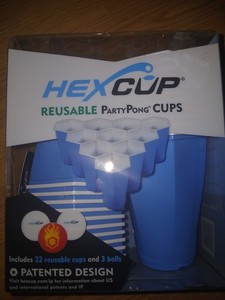 HEXCUP - Reusable Party Pong Cup Set by Partypong - 22 Reusable Cups, 3 Balls...
