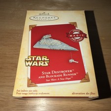 NEW Star Destroyer and Blockade Runner Star Wars Ornament Hallmark Keepsake 2004