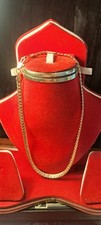 New 18k Gold Plated Curb Chain Necklace Size 41 Cm,s New