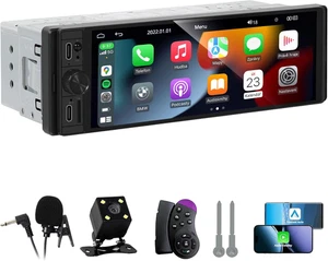 Radio de voiture à din unique - Stéréo de voiture avec sans fil Apple Carplay Android Auto, 6.9"
