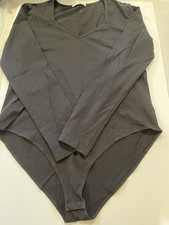 Mango pop womens Black Long Sleeve Bodysuit Size XXL