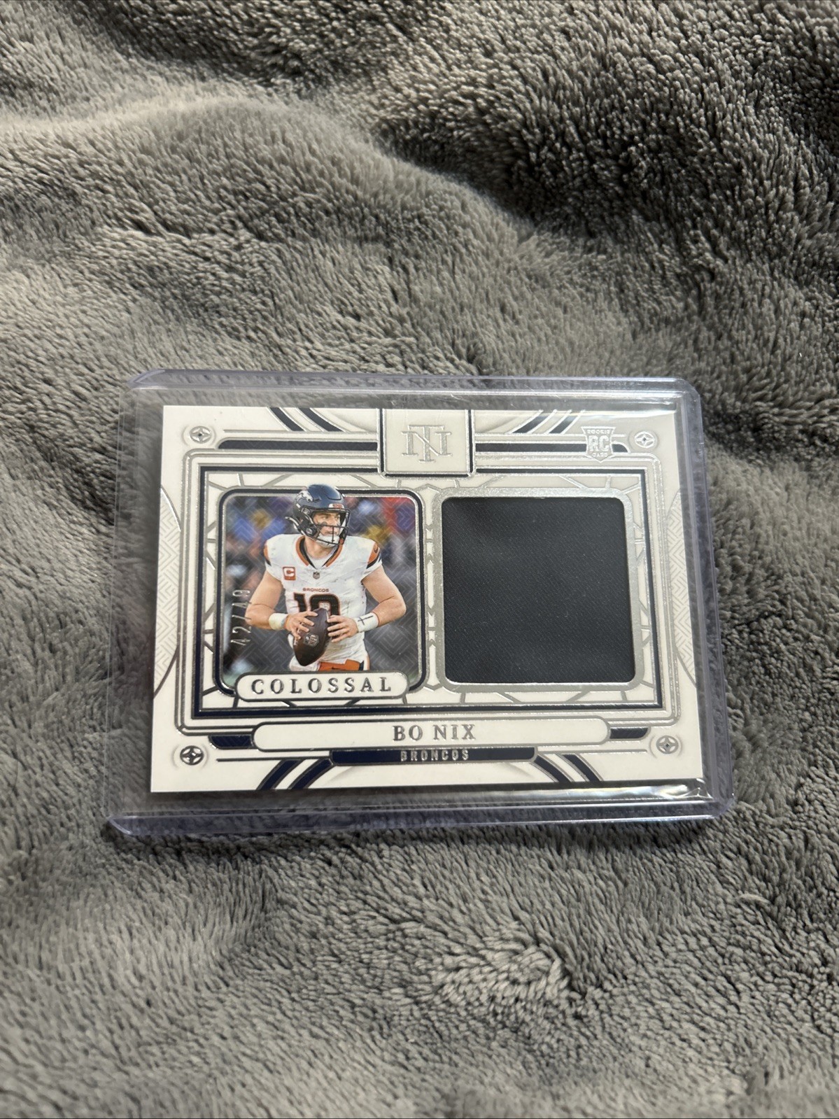 2024 Panini National Treasures Bo Nix Colossal Patch /49 (RC, MEM, SSP)