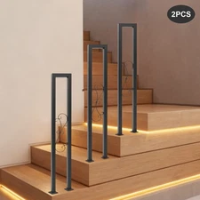 2PCS Hand Rails for Indoor Stairs, Modern U Shaped Handrails for Porch Garden