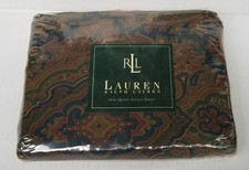 NEW Vintage Ralph Lauren Brianna Paisley Blue Green Queen Fitted Sheet, USA Made