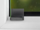 Adhesive plates with joint, incl. clamping shoe, for pleats, mounting without drilling