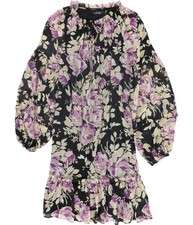 Ralph Lauren Womens Tie Neck Mini Dress, Multicoloured, 6
