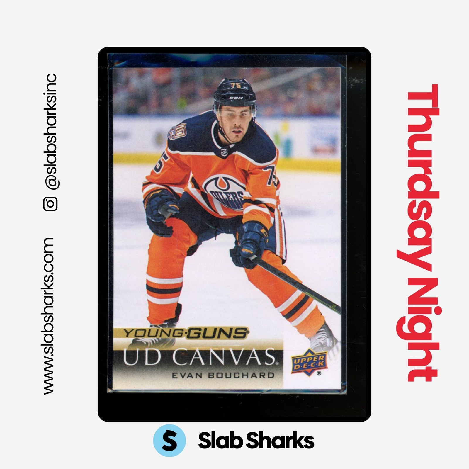 2018 UPPER DECK #C238 EVAN BOUCHARD UD CANVAS YOUNG GUNS RC ROOKIE