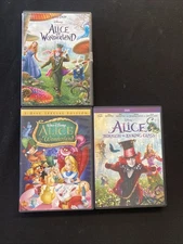 Alice in Wonderland 3 DVD LOT - 1951 , 2004, Through the Looking Glass FREE SHIP