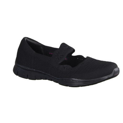 Skechers Seager Cute N´Coy 159078-BBK Ballerina, Damen, Textil, Black, Vegan