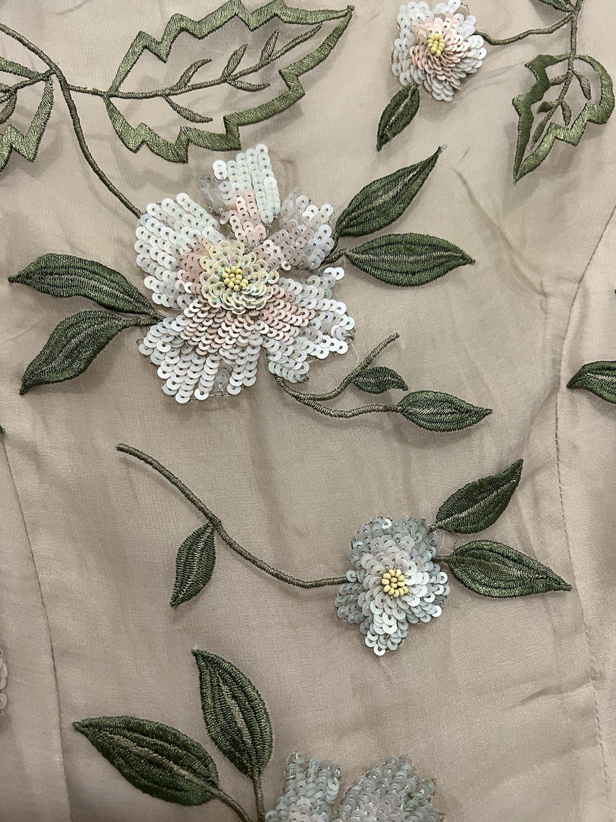 Needle & Thread Embroidered Floral Mesh Dress with Sleeveless Design