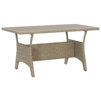 Gartentisch Grau 120X70X66 Cm Polyrattan