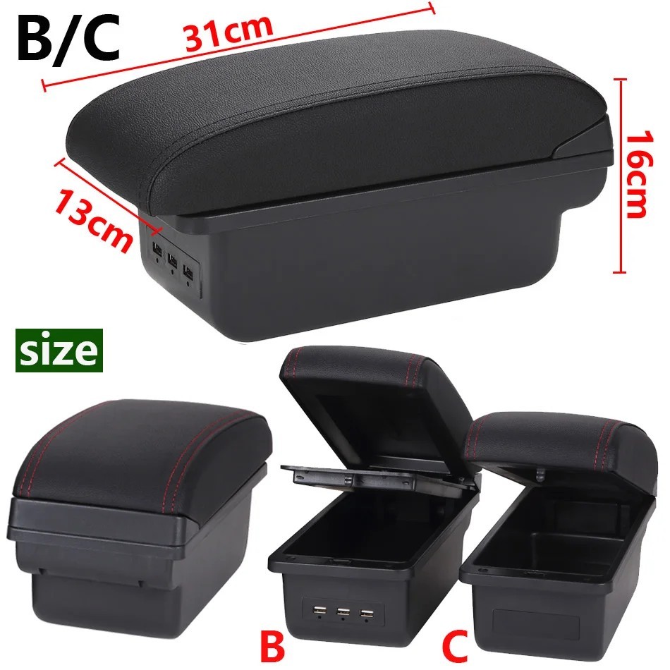 Bracciolo Centrale per Renault Clio 3 4 Captur Box Portaoggetti Presa USB Auto - Miniatura 4