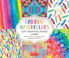 Rainbow Watercolors Gift Wrapping Papers - 6 sheets: 24 x 18 inch Wrapping Paper