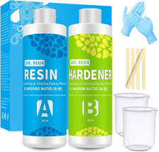 Clear Epoxy Resin Kit 2 Part 32 Oz for Table Bar Top Countertop Wood Food Safe S