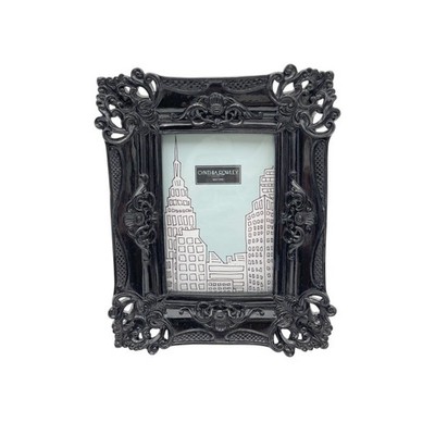NEW Cynthia Rowley Gothic Ornate Black Resin Picture Frame 10x8 Baroque Decor