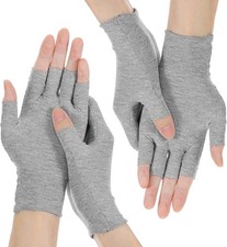 2 Pair Moisturizing Gloves for Dry Hands, Fingerless Cotton Eczema Gloves for...