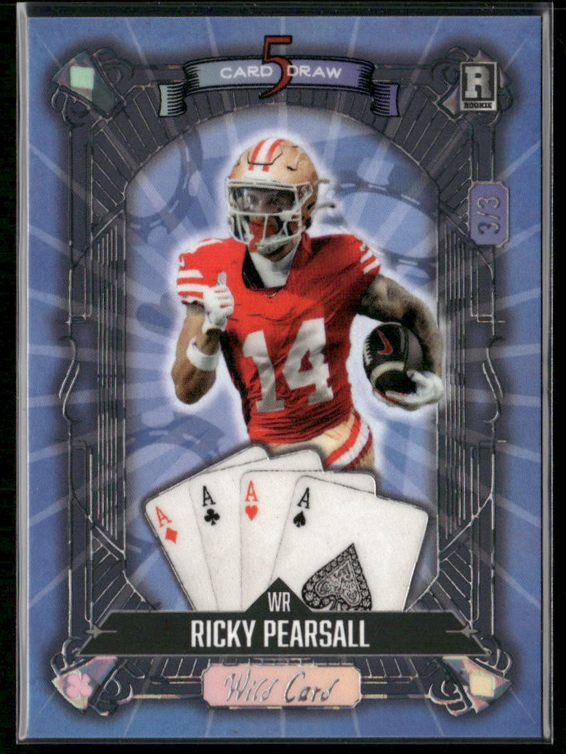 Ricky Pearsall Wild Card 5 Card Draw Hobby Egg Hunt Edition #RP Contemporary-Blue Foil-Purple Light