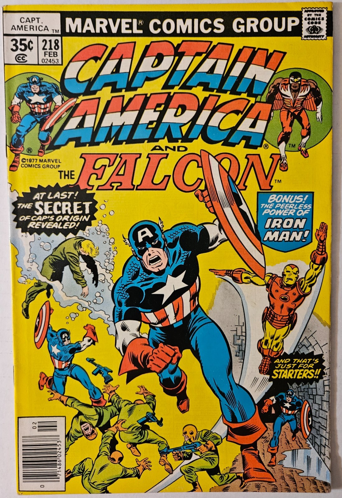 Captain America #218, Marvel Comics, 1978. VF-.