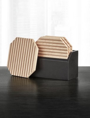 Hotel Collection Bar Coaster Set of 4. And 1 Beech Wood Coaster Holder