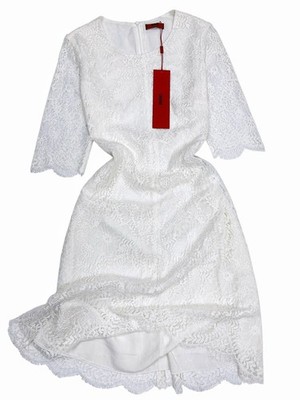 Hugo Boss Womens White Lace Dress Short Sleeves Size US 4 / UK 8 / IT 40 /  S | eBay