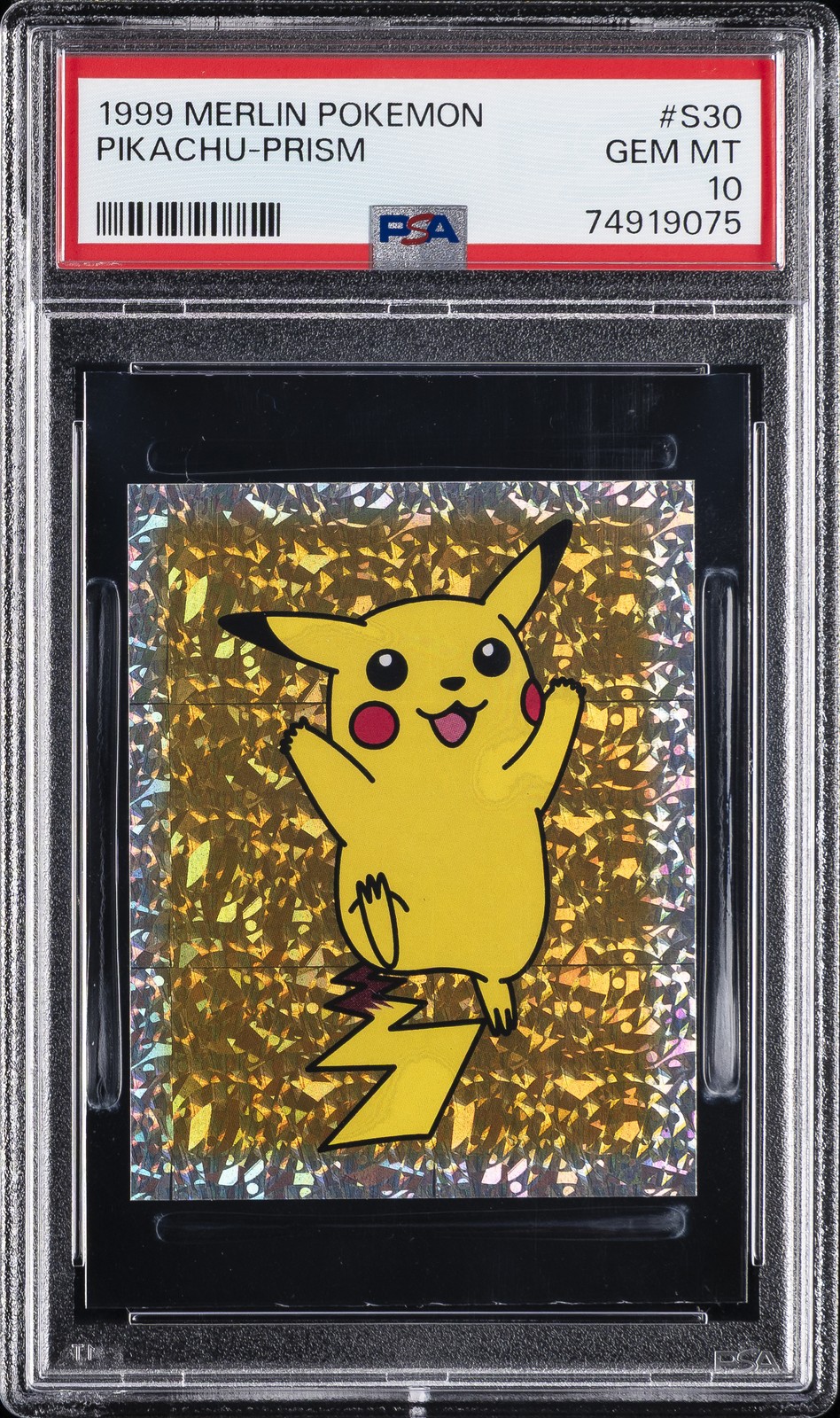 1999 MERLIN POKEMON #S30 PIKACHU-PRISM PSA 10