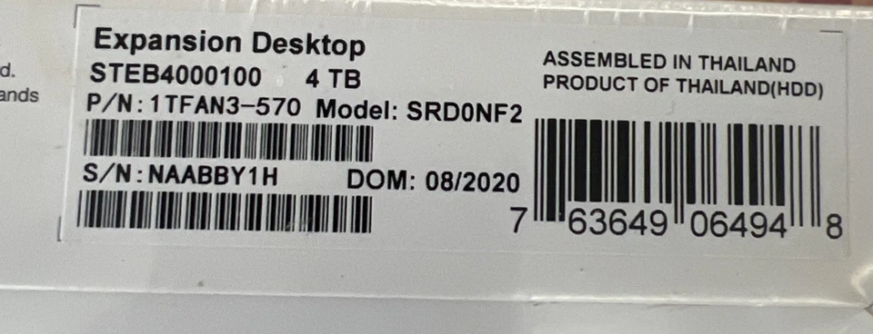 Seagate Expansion Desktop 4TB External Hard Disk Drive HDD USB 3.0 STEB4000100 N - Image 2 of 2