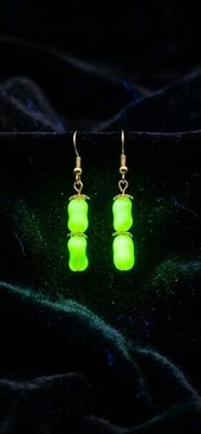 Vintage Spectral Luminous Conduit Amulet Earrings Ghostly Haunted Jewelry 