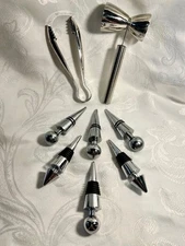 Bar tools 8 piece chrome plated metal set