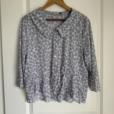 Chalet Et Ceci Women's Button Front Top Blouse Lightweight Jacket SZ L