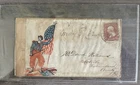 1862 Civil War Union Patriotic Cover Zouave with Flag 3c Washington Stamp Penn