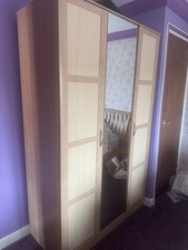 3 Door Wardrobe With Central Mirrored Door - Not Flat Pack