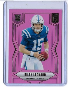 2025 Panini Donruss Elite - Riley Leonard #170 Pink Parallel Rookie Card Colts