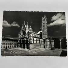 Siena The Cathedral Black and White Postcard Travelled In 1951 With Stamp