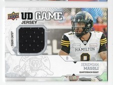 2019 UD CFL Game Jersey Jeremiah Masoli GP-JM Hamilton Tiger-Cats Ole Miss