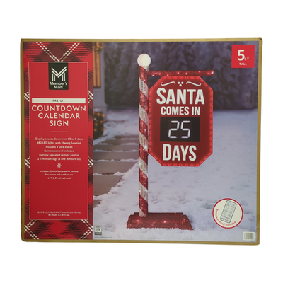 #ad Member#x27;s Mark 5#x27; LED Pre Lit Santa Countdown Calendar $245.99