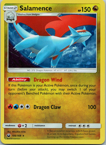 The Pokémon Company Salamence 106/168 Sm-Celestial Storm Holo Rare EN 2018